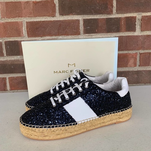 Marc Fisher Margo2 Glitter Lace up Espadrille Sneakers Women's US 9 M NEW - Picture 4 of 10